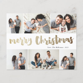 Tarjeta de vacaciones de Budget Gold Merry Christm