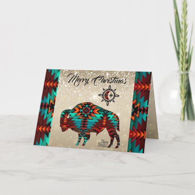 Tarjeta de vacaciones de búfalo del suroeste (Anverso)