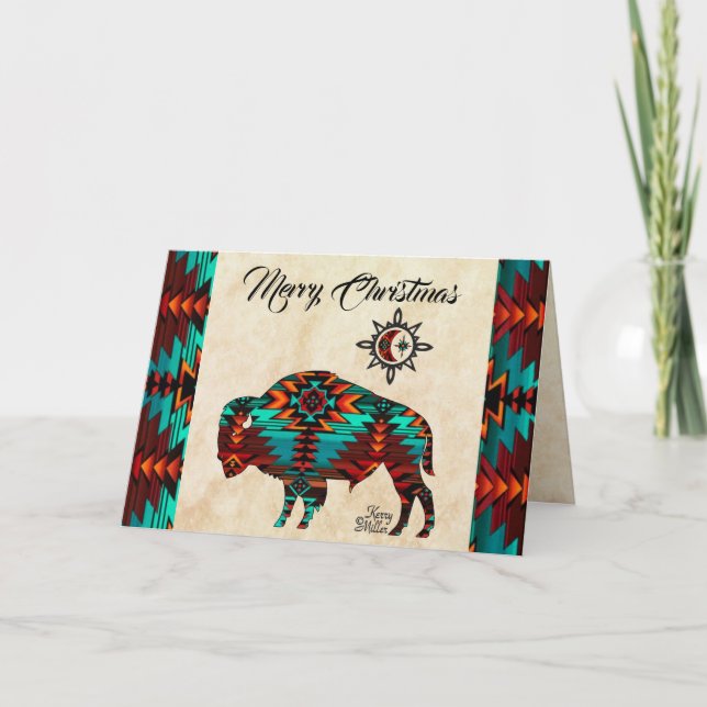 Tarjeta de vacaciones de búfalo del suroeste (Anverso)