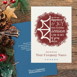 Tarjeta de vacaciones de Burgundy & Blue Snowflake