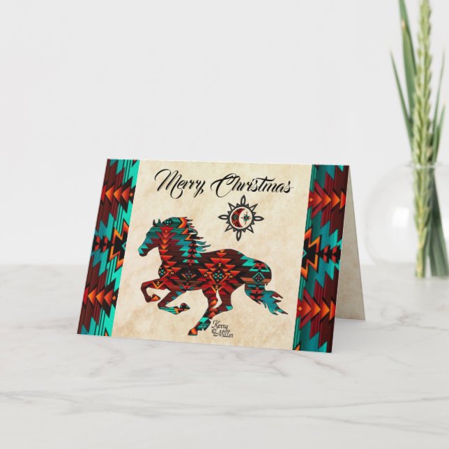 Tarjeta de vacaciones de caballo del suroeste (Anverso)