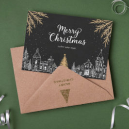 Tarjeta de vacaciones de caligrafía guion Navidad