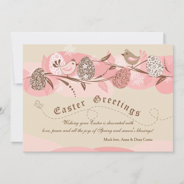 Tarjeta de vacaciones de chichas de Pascua (Anverso)