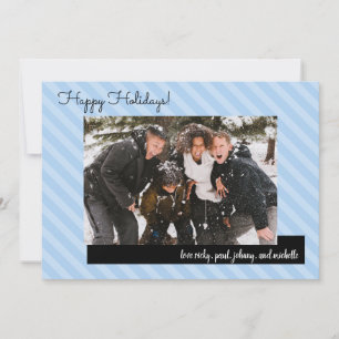 Tarjeta de vacaciones de cinco fotos con dos rayas