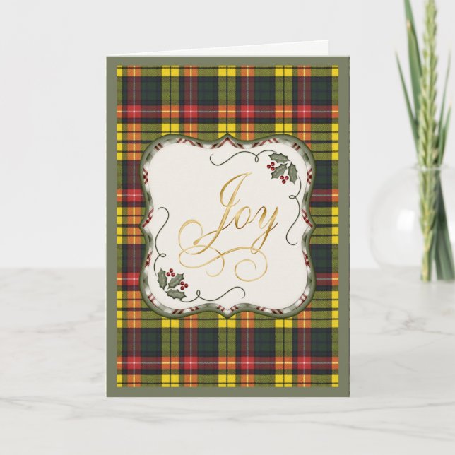 Tarjeta de vacaciones de Clan Buchanan Tartan (Anverso)