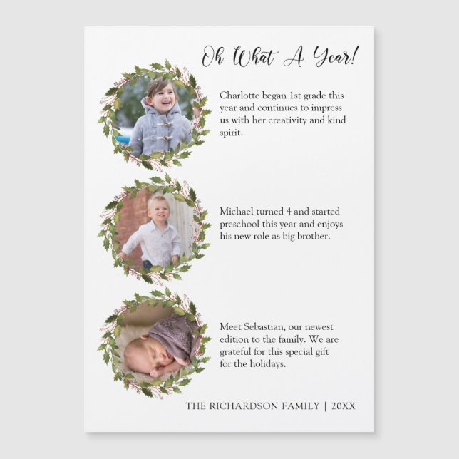 Tarjeta de vacaciones de Collage de fotos What a Y (Anverso)