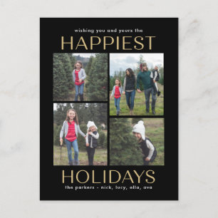 Tarjeta de vacaciones de collage limpia sólida