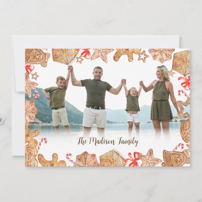 Tarjeta de vacaciones de cookies de navidades (Anverso)