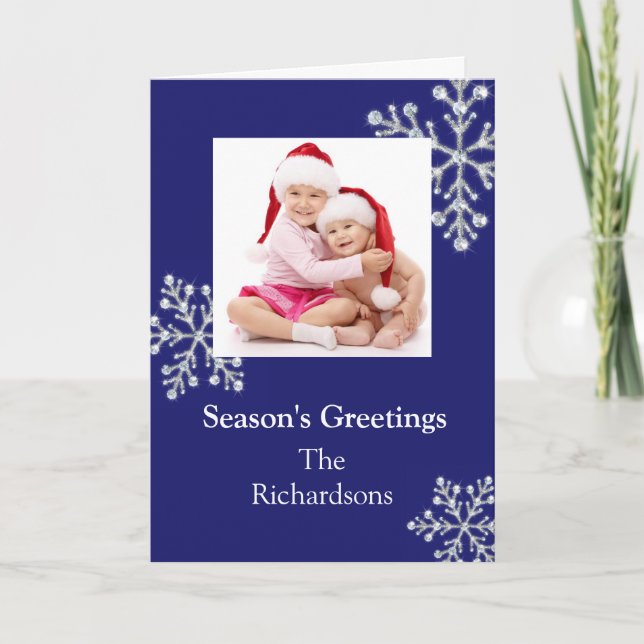 Tarjeta de vacaciones de copo de nieve de cristal (Anverso)