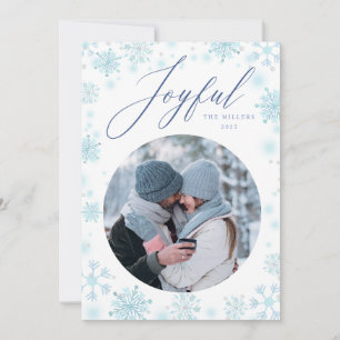 Tarjeta de vacaciones de copo de nieve de la famil