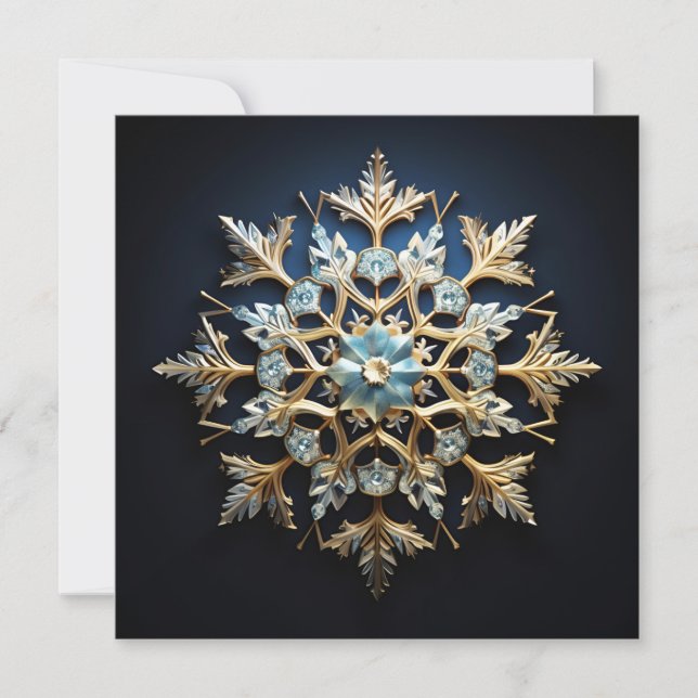 Tarjeta de vacaciones de copo de nieve de Navidad  (Anverso)
