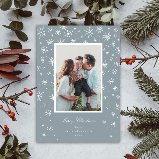 Tarjeta de vacaciones de copo de nieve dibujada a  (Subido por el creador)