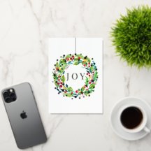 Tarjeta de vacaciones de corona de bayas de papel