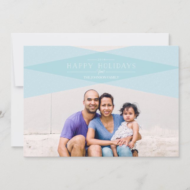 Tarjeta de vacaciones de cuadros moderna (Anverso)