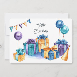 Tarjeta de vacaciones de cumpleaños feliz