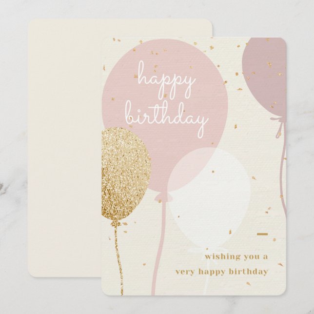 Tarjeta de vacaciones de cumpleaños feliz (Anverso / Reverso)