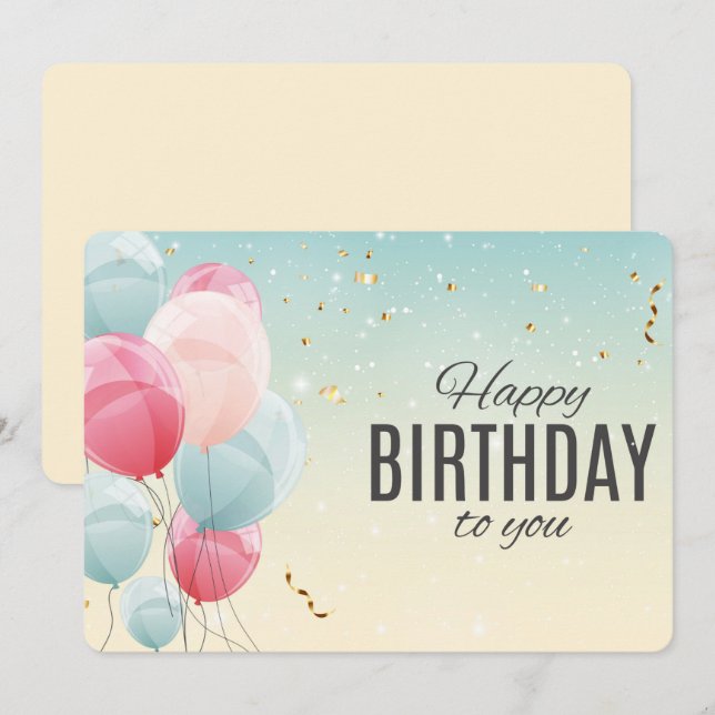 Tarjeta de vacaciones de cumpleaños feliz (Anverso / Reverso)