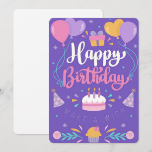 Tarjeta de vacaciones de cumpleaños feliz