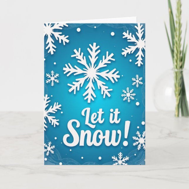 Tarjeta de vacaciones de 'Deja que nieve' (Anverso)