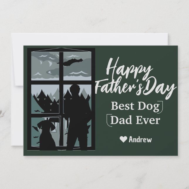 tarjeta de vacaciones de día del padre silueta de  (Anverso)