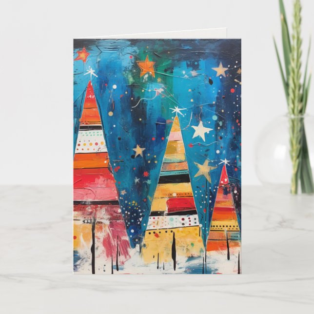 Tarjeta de vacaciones de diseño abstracto (Anverso)