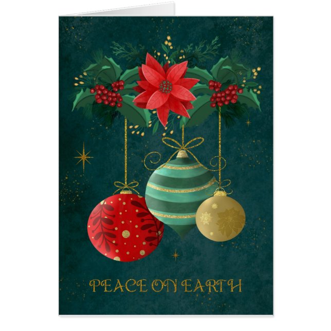 Tarjeta de vacaciones de diseño floral pintada a m (Frente)