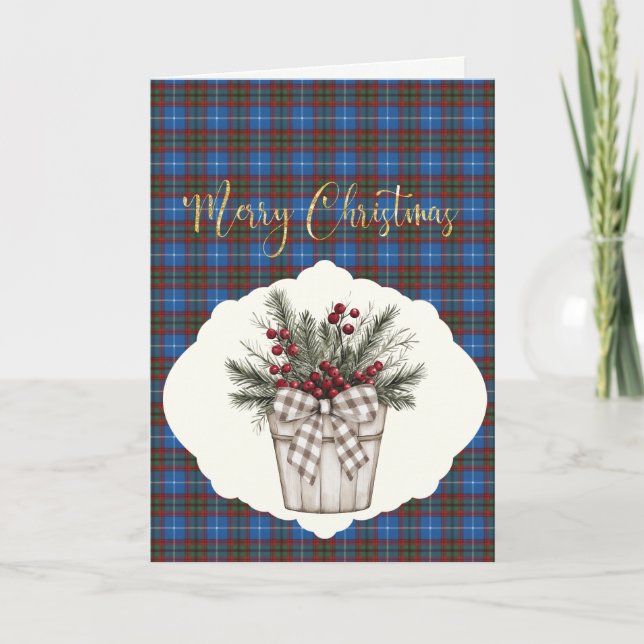 Tarjeta de vacaciones de Edinburgh Tartan (Anverso)