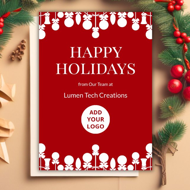 Tarjeta de vacaciones de equipo moderno | Su logot (Subido por el creador)