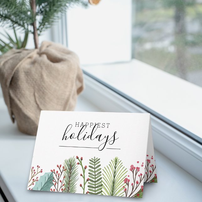 Tarjeta de vacaciones de estilo empresarial Felice (Happiest Holidays Business Style Holiday Card)
