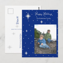 Tarjeta de vacaciones de estrella de luz con foto