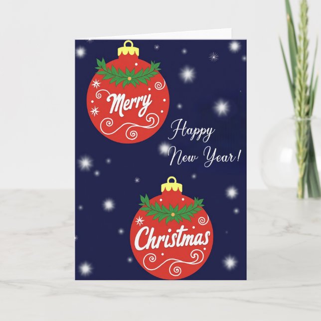 Tarjeta de vacaciones de Feliz Navidad (Anverso)
