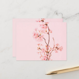 tarjeta de vacaciones de flor de mármol rosa