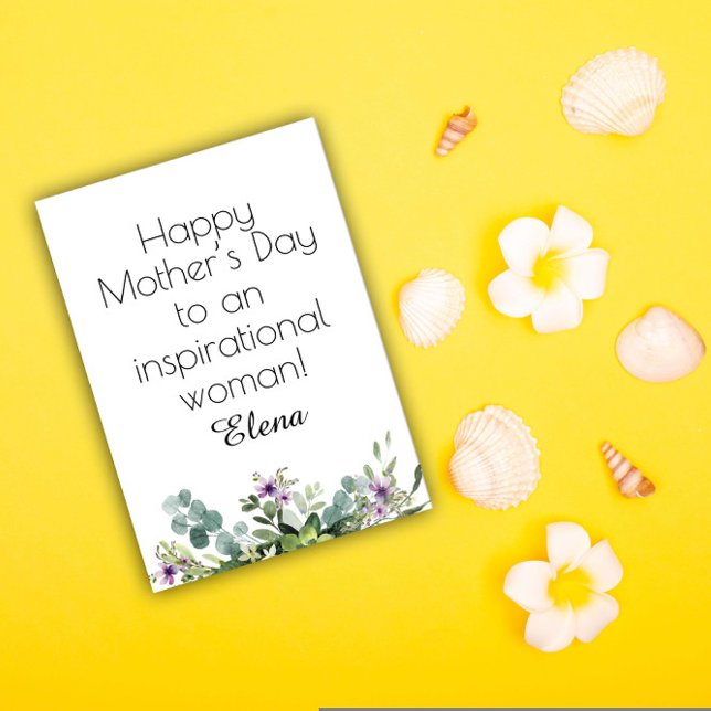 Tarjeta de vacaciones de flores simples acuarela m (Subido por el creador)