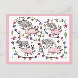 Tarjeta de vacaciones de "Flying Future Bacon"