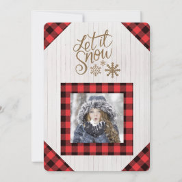 Tarjeta de vacaciones de foto a cuadros rojos de B