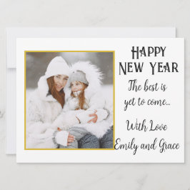 Tarjeta de vacaciones de foto de Año Nuevo feliz