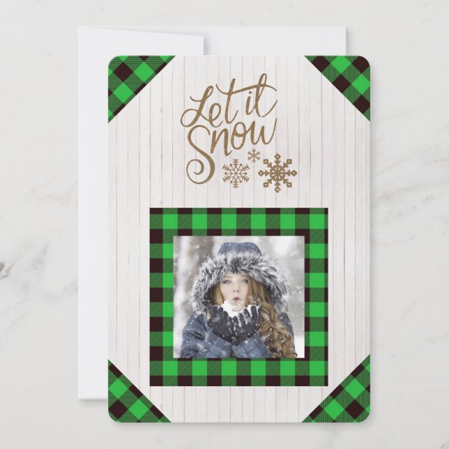 Tarjeta de vacaciones de foto de cuadros de búfalo (Anverso)