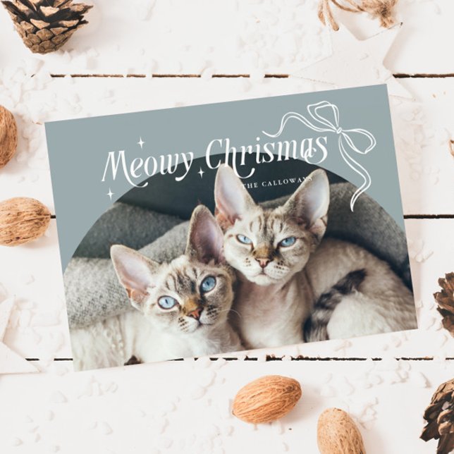 Tarjeta de vacaciones de foto de gato para Navidad (Subido por el creador)
