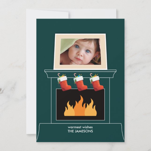 Tarjeta de vacaciones de foto de Mantelpiece (Anverso)