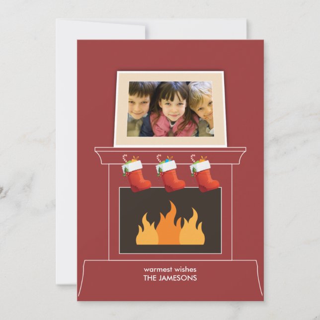 Tarjeta de vacaciones de foto de Mantelpiece (Anverso)