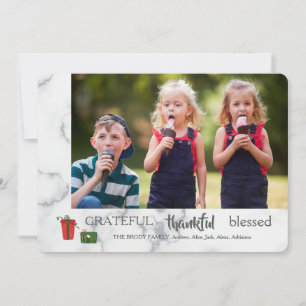 Tarjeta de vacaciones de foto de mármol elegante