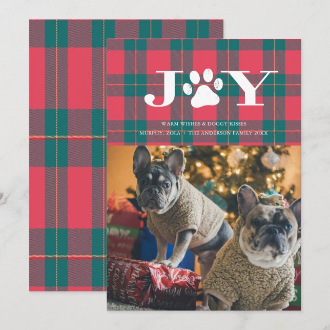 Tarjeta de vacaciones de foto de mascota Paws llen (Anverso / Reverso)