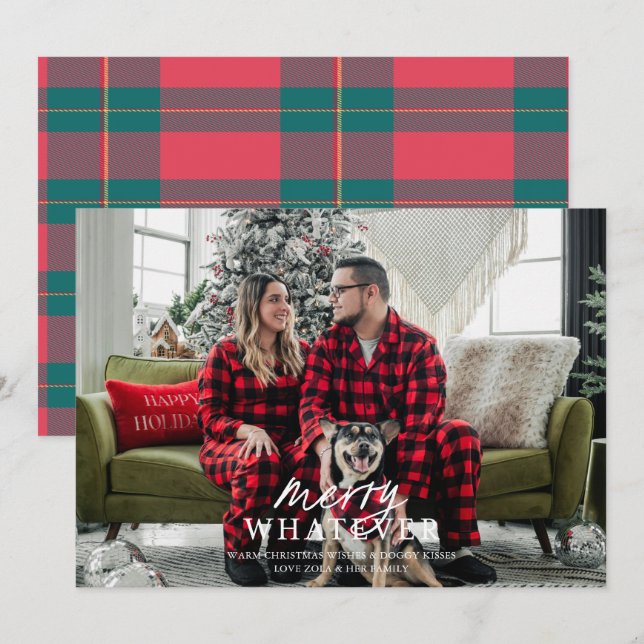 Tarjeta de vacaciones de foto de mascota tonta y f (Anverso / Reverso)