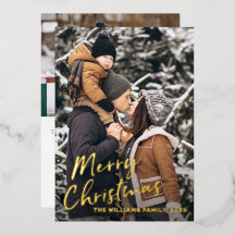 Tarjeta de vacaciones de foto de Navidad con guión