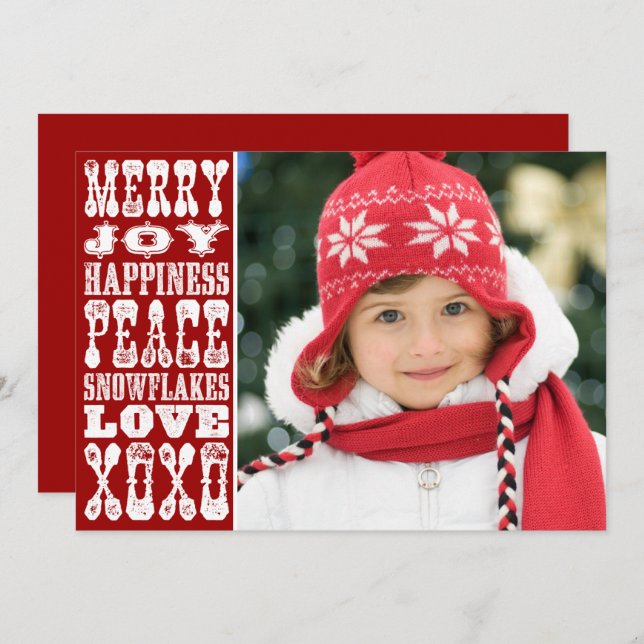 Tarjeta de vacaciones de foto de navidades (Anverso / Reverso)