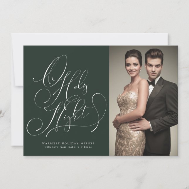 Tarjeta de vacaciones de foto de noche sagrada (Anverso)