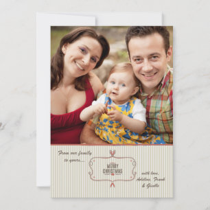 Tarjeta de vacaciones de foto de raya de Navidad