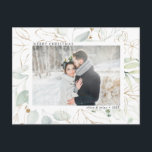 Tarjeta de vacaciones de foto de vegetación botáni<br><div class="desc">Tarjeta de vacaciones de foto de vegetación botánica de oro elegante y moderna. Para una personalización más avanzada de este diseño,  haga clic en el enlace Personalizar más para cambiar la fuente,  el tamaño,  el color,  etc.</div>