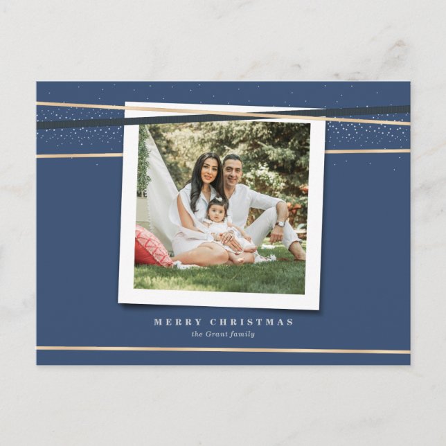 Tarjeta de vacaciones de foto enmarcada con cinta (Anverso)