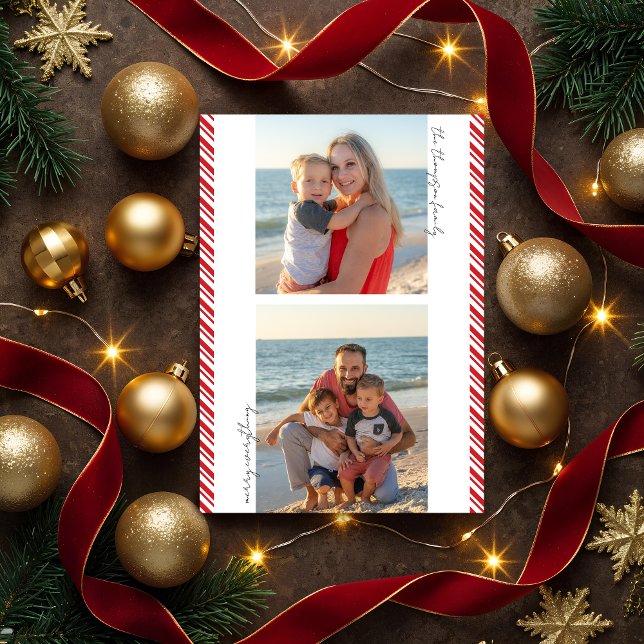 Tarjeta de vacaciones de foto plana con raya de ba (Subido por el creador)